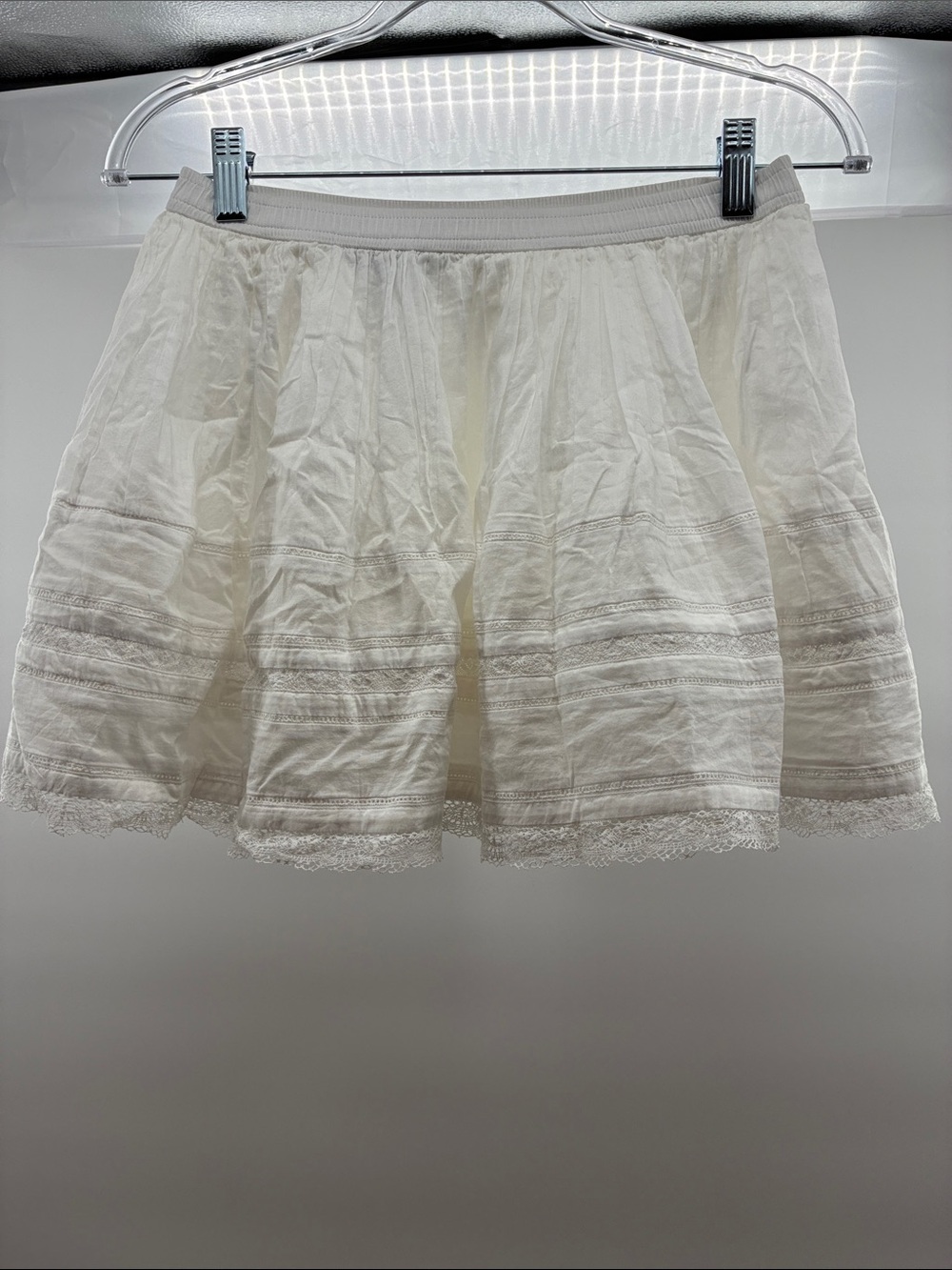 Polo by Ralph Lauren White Lace-Trim Tiered Skirt